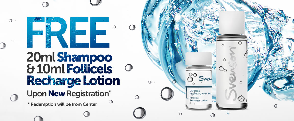 FREE 20ml shampoo & 10ml Follicels Recharge upon new registration